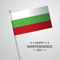 Bulgaria Independence day typographic design with flag vector