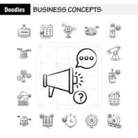 conceptos de negocios conjunto de iconos dibujados a mano para infografías kit de uxui móvil y diseño de impresión incluyen configuración de portapapeles equipo lápiz monitor configuración de Internet colección de dólares infografía moderna vector