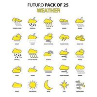 Weather Icon Set Yellow Futuro Latest Design icon Pack vector