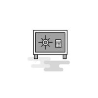 Locker Web Icon Flat Line Filled Gray Icon Vector