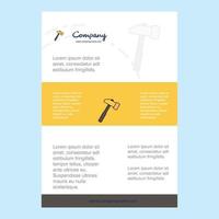 Template layout for Hammer comany profile annual report presentations leaflet Brochure Vector Background