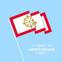 Sikkim Independence day typographic design with flag vector