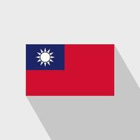 Taiwan flag Long Shadow design vector