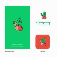 Cherries Company Logo App Icon and Splash Page Design Creative Business App Design Elements vector