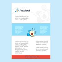 Template layout for Protected chat comany profile annual report presentations leaflet Brochure Vector Background