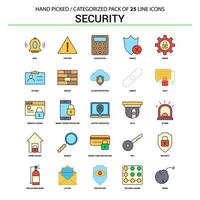 Security Flat Line Icon Set Business Concept Icons Design vector