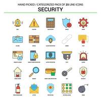 conjunto de iconos de línea plana de seguridad diseño de iconos de concepto de negocio vector