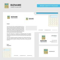 Calculator Business Letterhead Envelope and visiting Card Design vector template