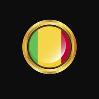 Mali flag Golden button vector