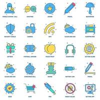 25 Business Concept Mix Flat Color Icon set vector