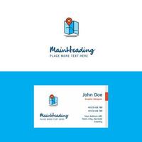 Flat Map Logo and Visiting Card Template Busienss Concept Logo Design vector