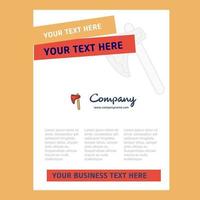 Axe Title Page Design for Company profile annual report presentations leaflet Brochure Vector Background