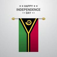 Vanuatu Independence day hanging flag background vector