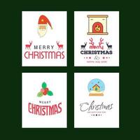 Christmas greetings card with typography and green background vector