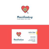 Flat Heart Logo and Visiting Card Template Busienss Concept Logo Design vector