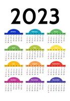 calendario para 2023 aislado en un fondo blanco vector