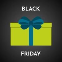 Black friday sale background with gift box. Brochure or banner template. Vector illustration