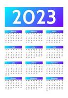 calendario para 2023 aislado en un fondo blanco vector