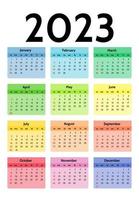 calendario para 2023 aislado en un fondo blanco vector