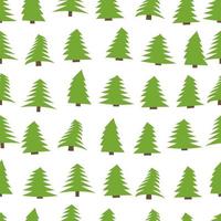 Seamless pattern with spruces on white background. Vector illustration