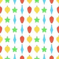 Seamless pattern with christmas balls on white background. Vector illustration