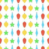 Seamless pattern with christmas balls on white background. Vector illustration