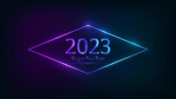 2023 Happy New Year neon background vector