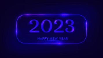 2023 Happy New Year neon background vector