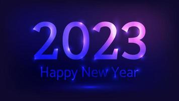 2023 Happy New Year neon background vector