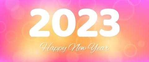 Happy new year 2023 incription on blurred background vector