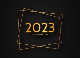 2023 Happy New Year gold geometric polygonal background vector