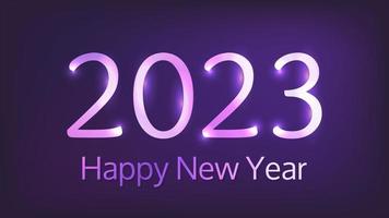 2023 Happy New Year neon background vector