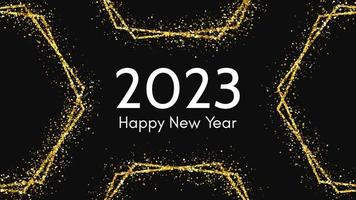 2023 Happy New Year gold background vector