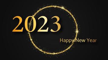 2023 Happy New Year gold background vector