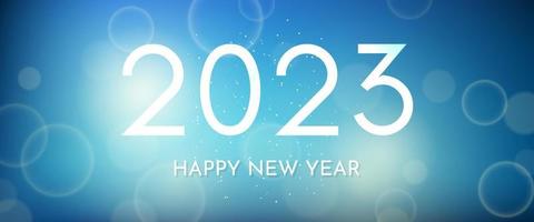 Happy new year 2023 incription on blurred background vector