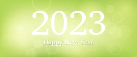Happy new year 2023 incription on blurred background vector