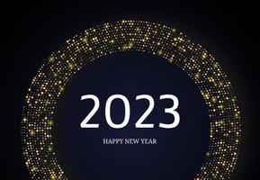 2023 feliz año nuevo de patrón de brillo dorado vector