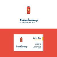 Flat Battery charging Logo and Visiting Card Template Busienss Concept Logo Design vector