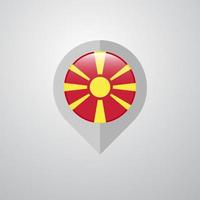 puntero de navegación de mapa con vector de diseño de bandera de macedonia