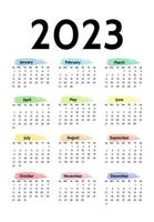 calendario para 2023 aislado en un fondo blanco vector