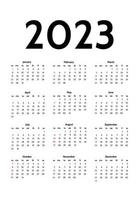 Calendar for 2023 isolated on a white background vector