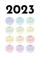 calendario para 2023 aislado en un fondo blanco vector