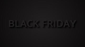 Black friday sale banner. Black text with shadow on black background. Vector illustration