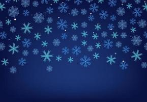 Winter background with falling snow and snowflakes. Merry Christmas and Happy New Year background. Vector illustration.