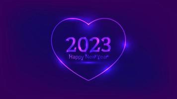 2023 Happy New Year neon background vector