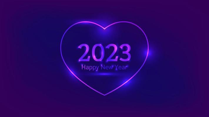 2023 Happy New Year neon background
