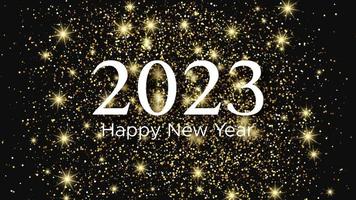 2023 Happy New Year gold background vector