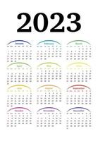 calendario para 2023 aislado en un fondo blanco vector