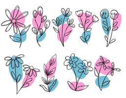 Doodles Flower collection vector