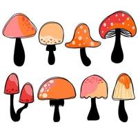 Simple Doodle Mushrooms vector